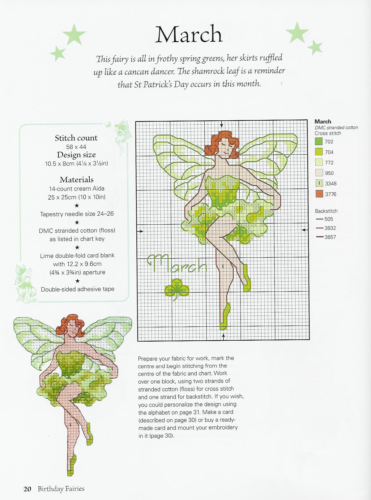 Schema punto croce Fairy marzo