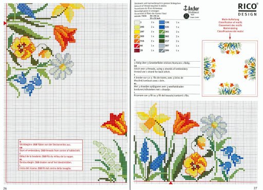 Schema punto croce Floreale 2