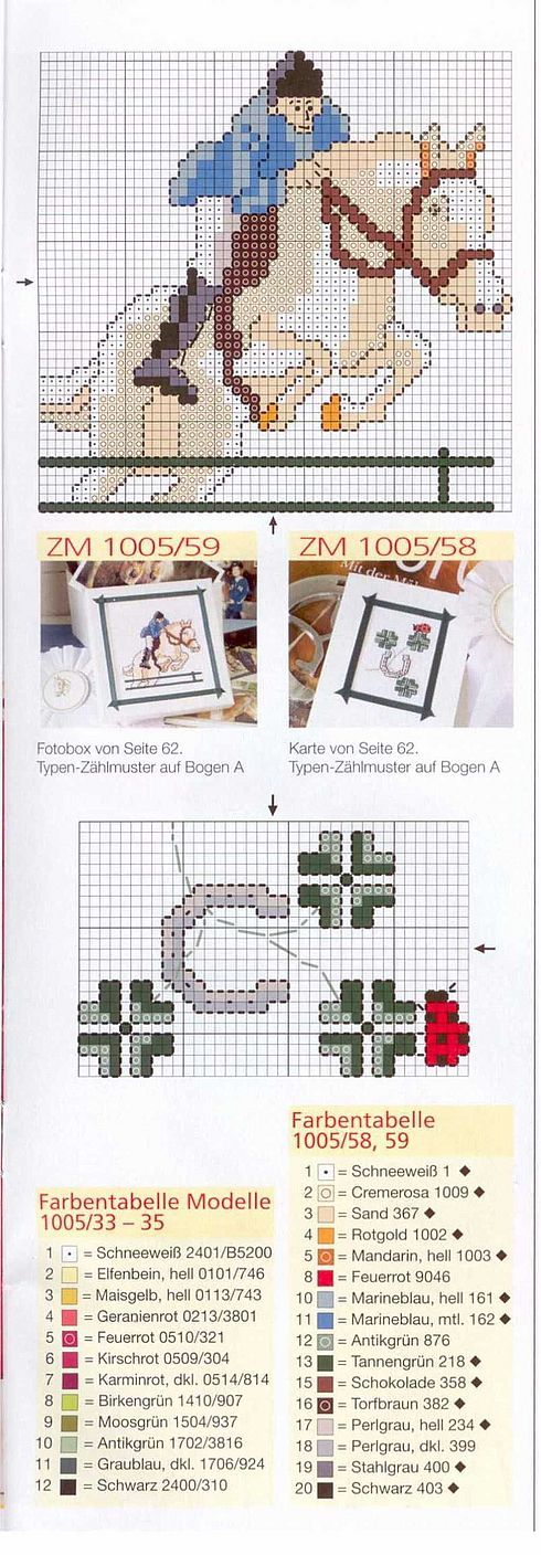 Schema punto croce Ippica 2