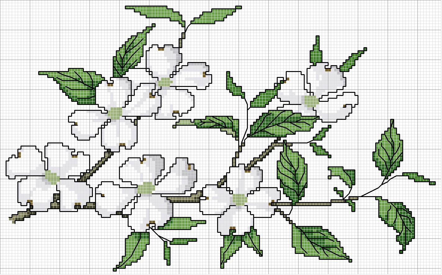 Schema punto croce Jasmine