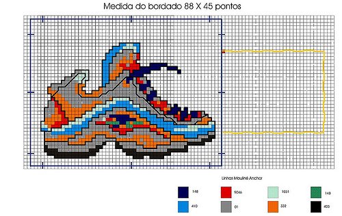 Schema punto croce Scarpa tennis