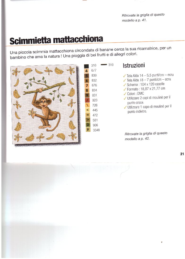 Schema punto croce Scimmietta