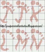 Schema punto croce Alfabeto piede 2