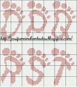 Schema punto croce Alfabeto piede 3