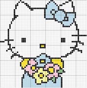 Schema punto croce Kitty-fiori