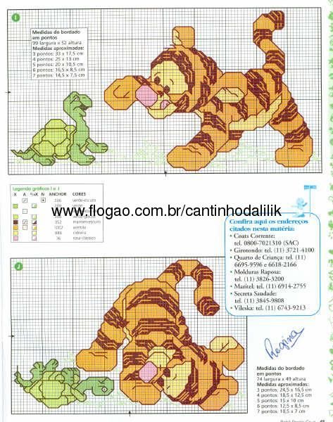 Schema punto croce Tigro e tartaruga