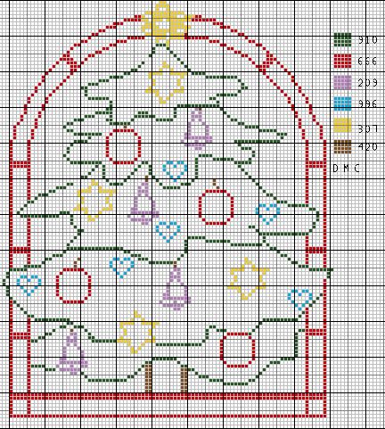 Schema punto croce Albero di natale 3