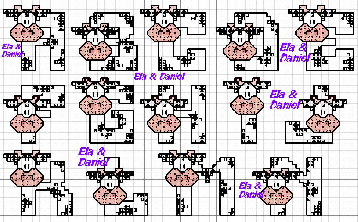 Schema punto croce Alfabeto mucche