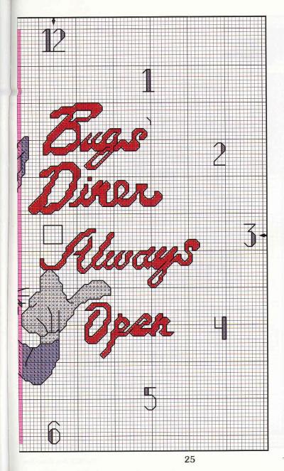 Schema punto croce Bugs bunny orologi 2