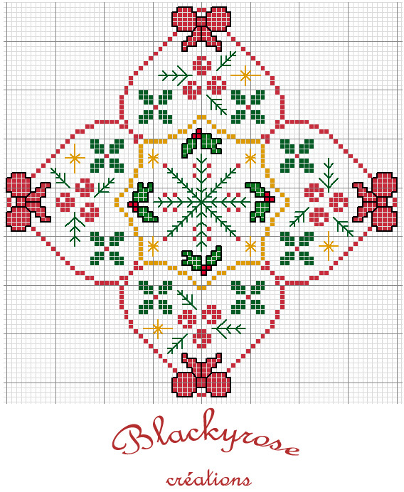 Schema punto croce Fantasia natale 6