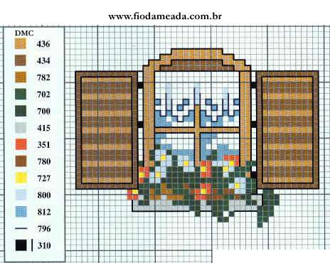 Schema punto croce Finestra 4