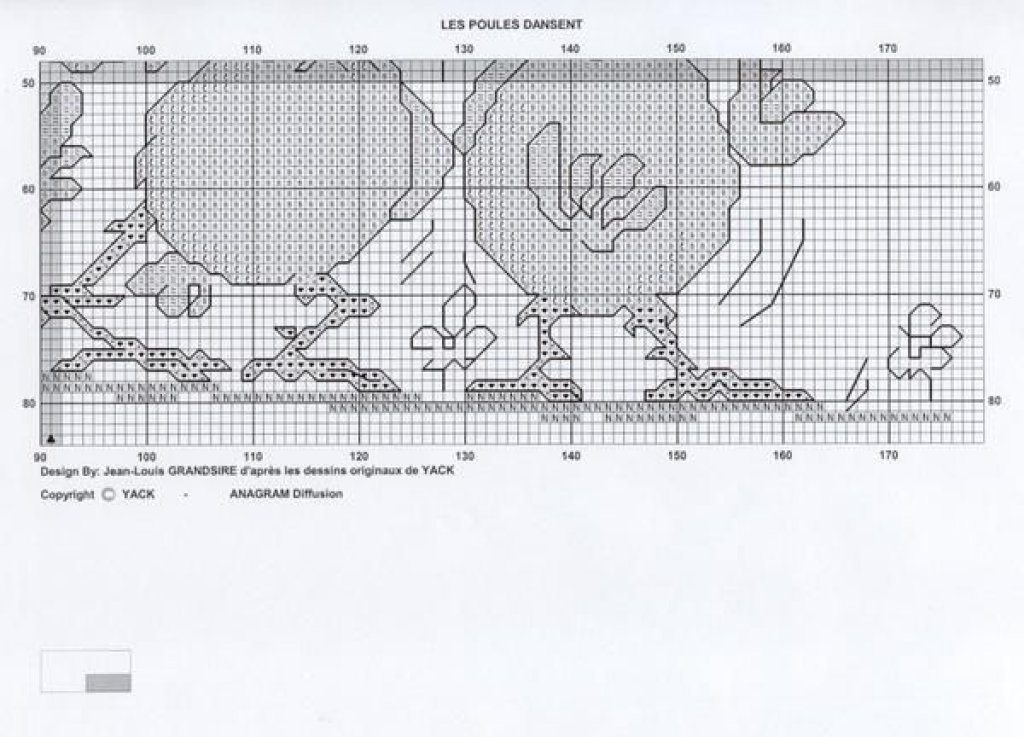 Schema punto croce Galline dance 4