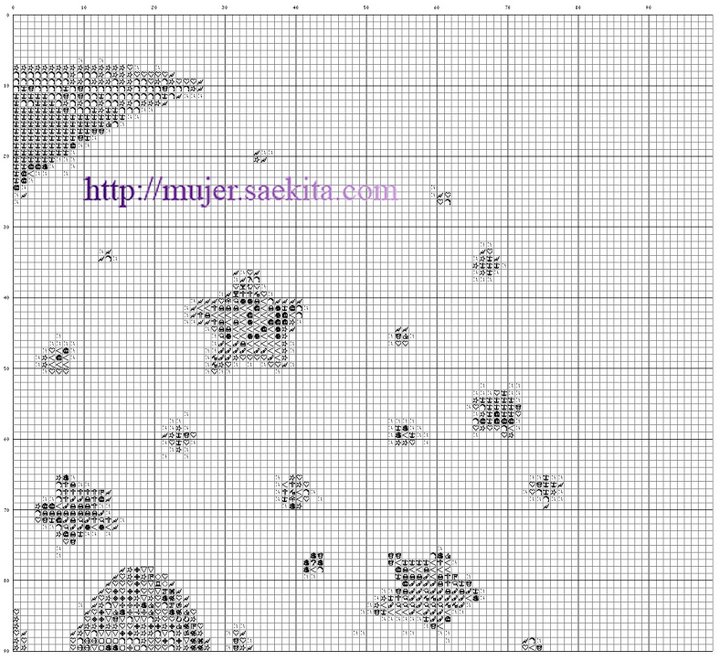 Schema punto croce Gattini sulla luna 5