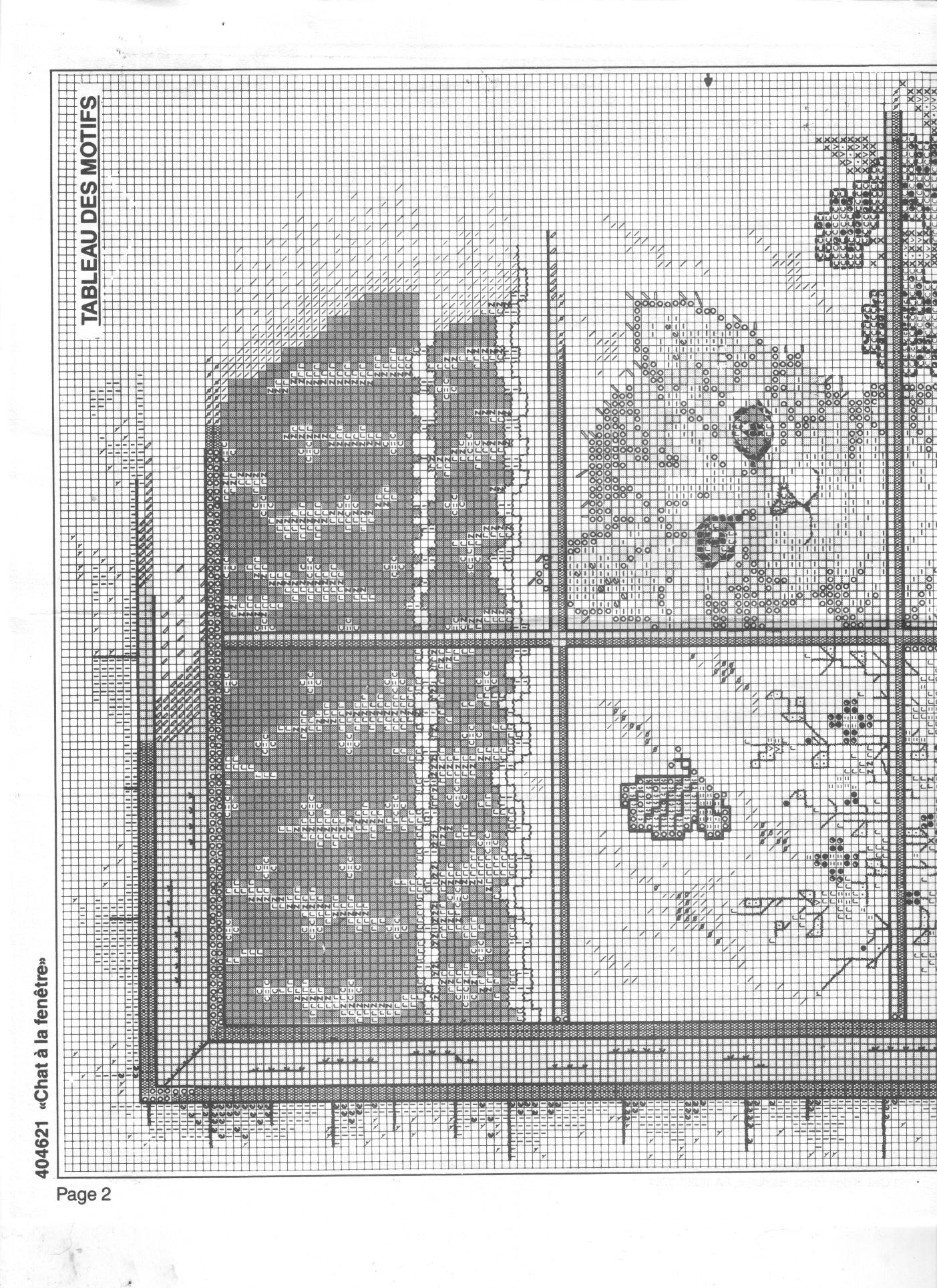 Schema punto croce Gatto dietro finestra 1