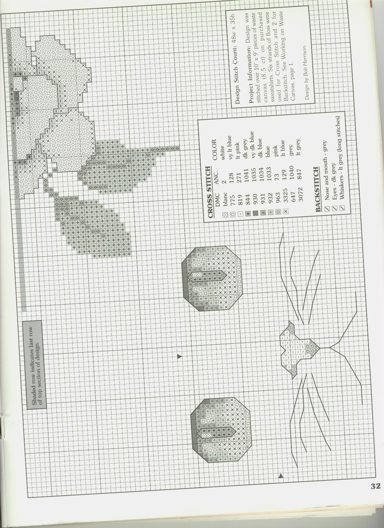 Schema punto croce Gatto e rosa 2