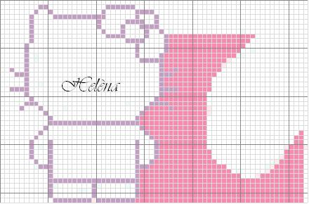 Schema punto croce L hello kitty