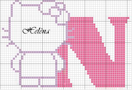 Schema punto croce N hello kitty