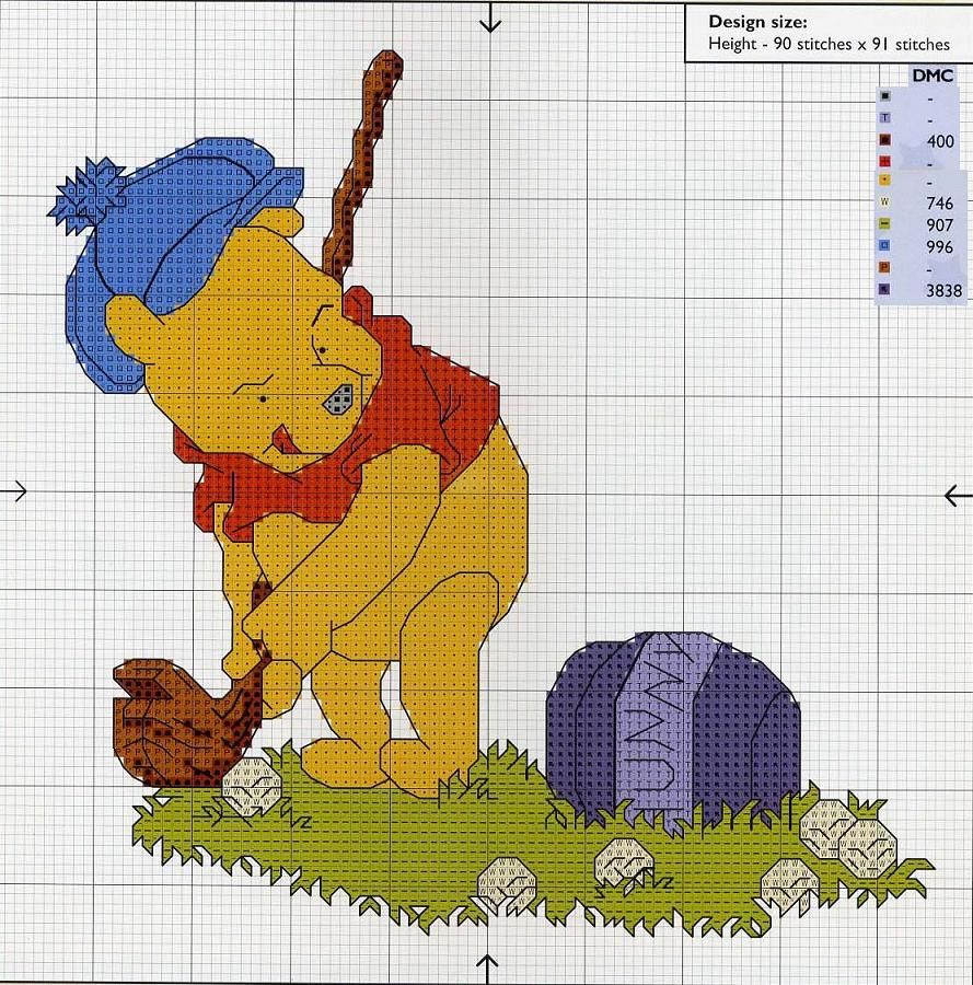 Schema punto croce Pooh golf