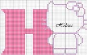 Schema punto croce H Hello Kitty