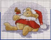 Schema punto croce Orso Natale