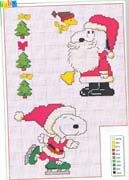 Schema punto croce Snoopy Natale