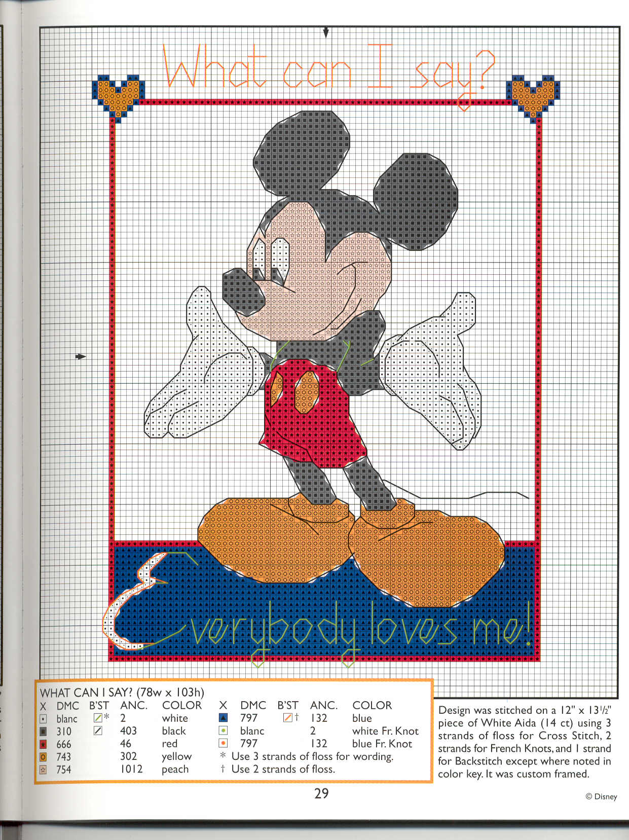 Schema punto croce Topolino