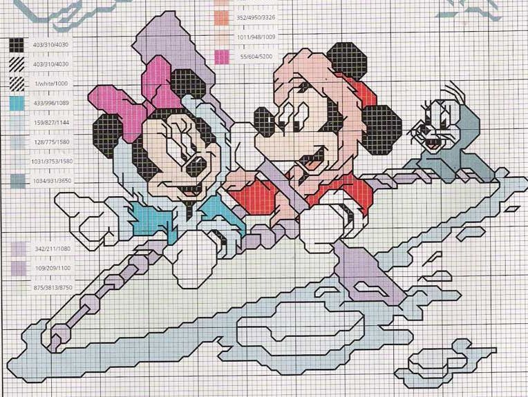 Schema punto croce Topolino minnie artico