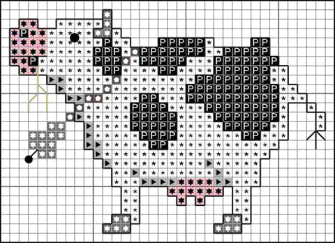 Schema punto croce Mucca2