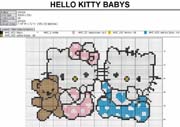 Schema punto croce Hello Kitty Babys