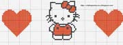 Schema punto croce Hello Kitty con 2 cuori