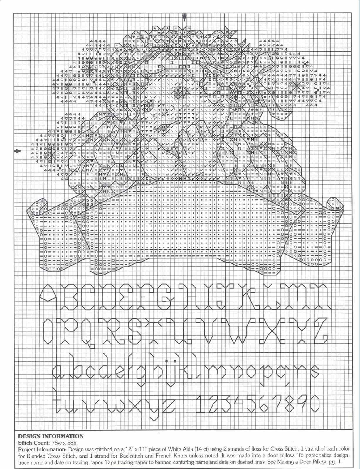 Schema punto croce Angioletto 1