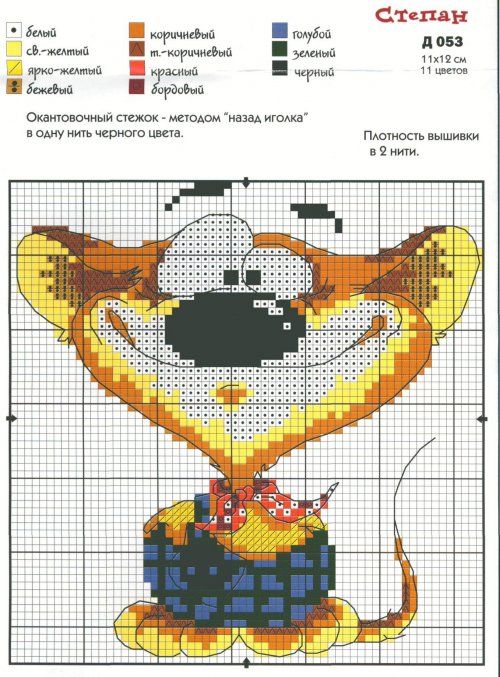 Schema punto croce Animale trofeo