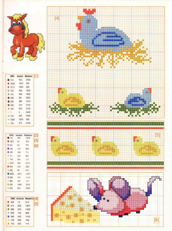 Schema punto croce Animaletti