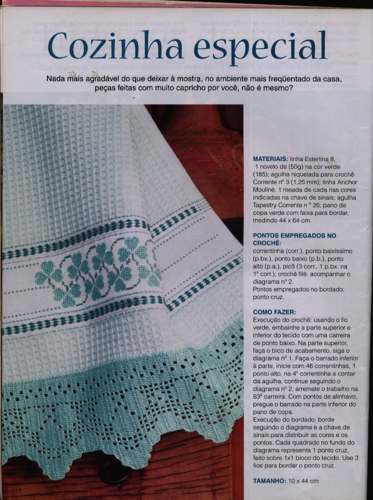 Schema punto croce Asciugamano bordo verde 1