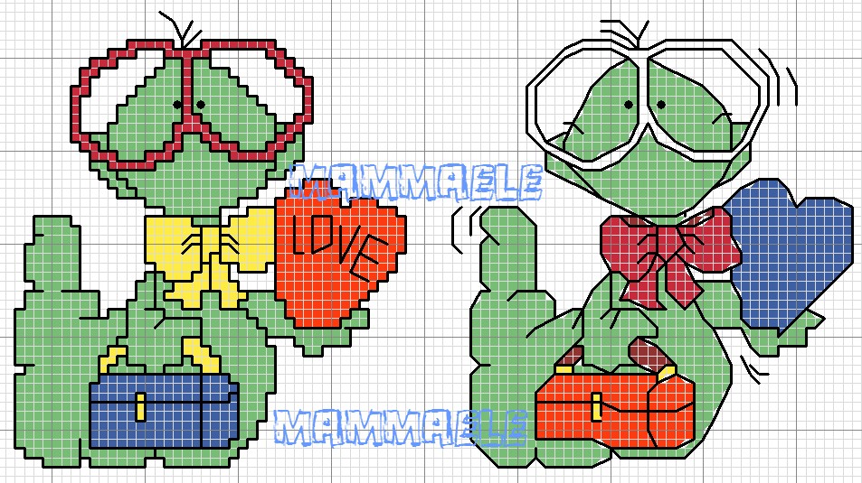 Schema punto croce Bruco san valentino