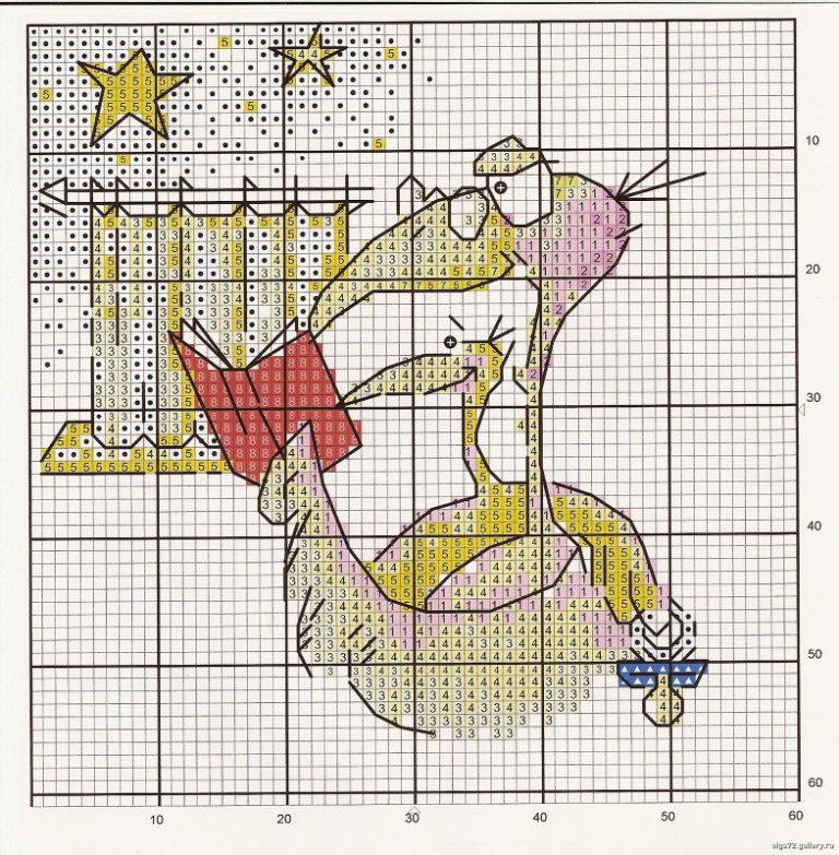 Schema punto croce Cicogna1