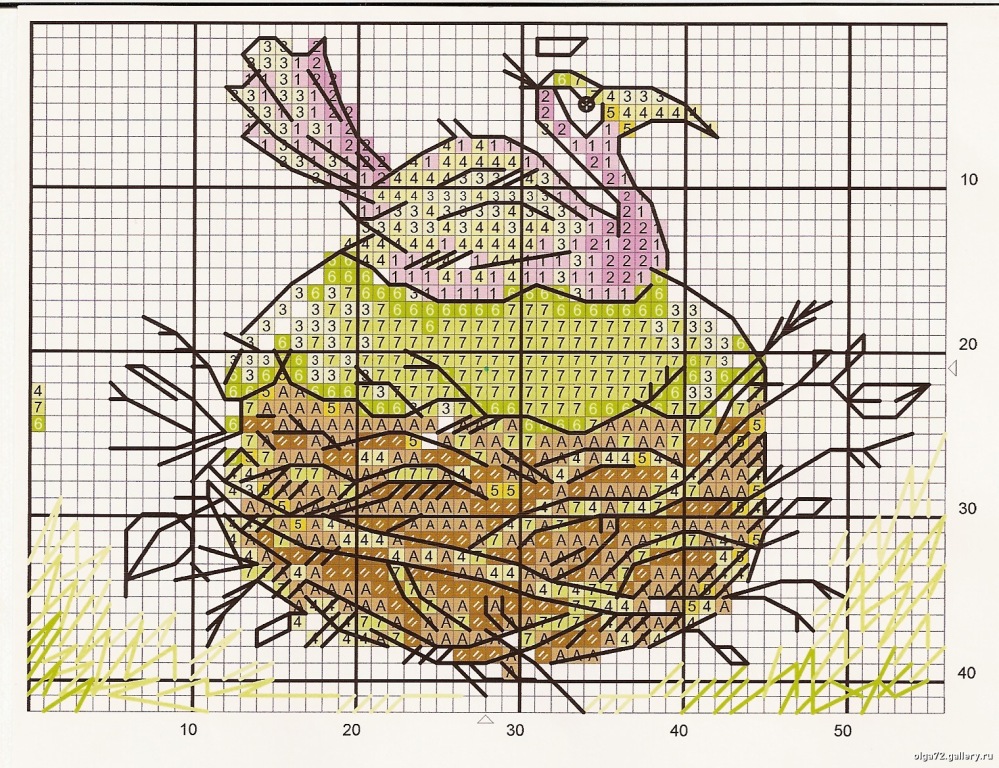 Schema punto croce Cicogna3