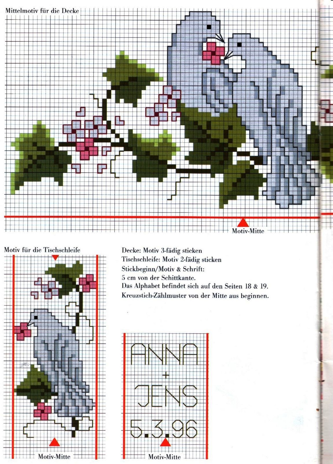 Schema punto croce Colombi 1