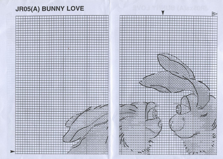 Schema punto croce Conigli innamorati 1