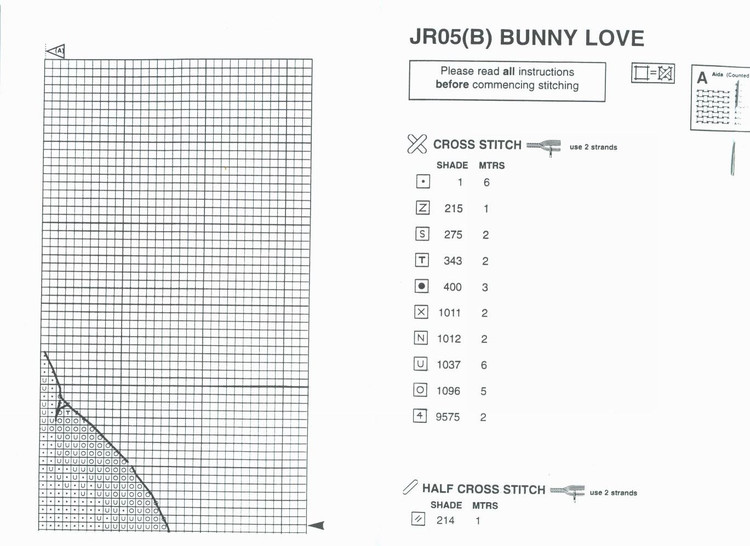 Schema punto croce Conigli innamorati 2