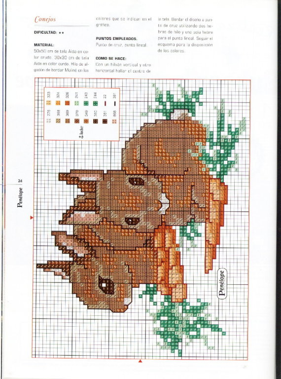 Schema punto croce Coniglietti marroncini