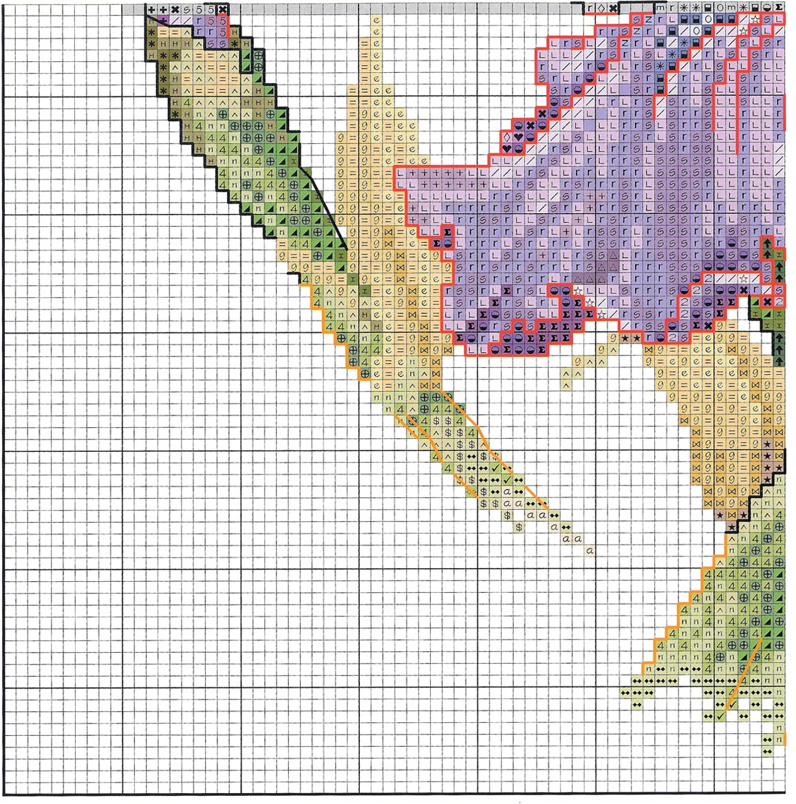 Schema punto croce Cuscino iris 3