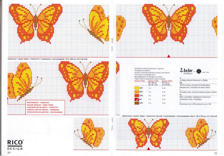 Schema punto croce Farfalle gialle