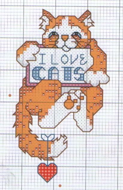 Schema punto croce I love cats