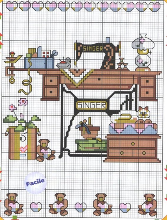 Schema punto croce Mondo singer