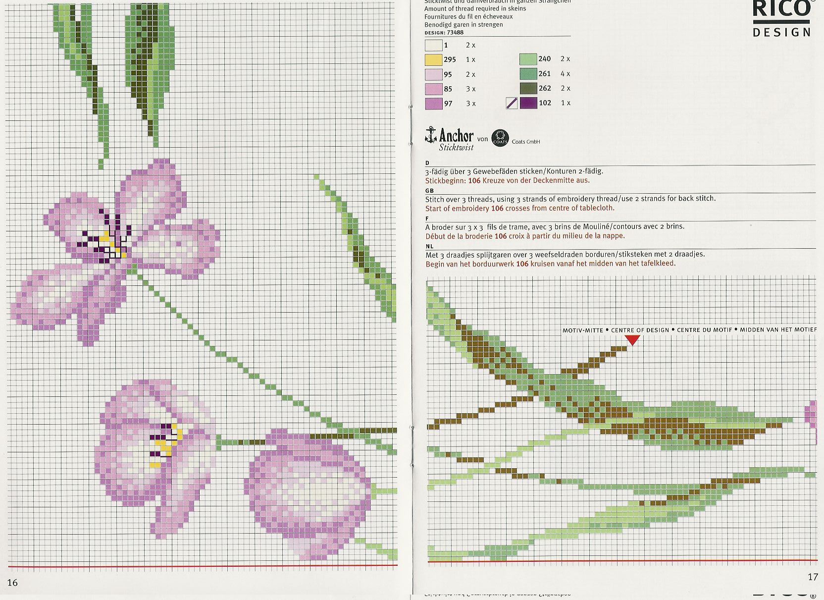 Schema punto croce Motivo floreale 11