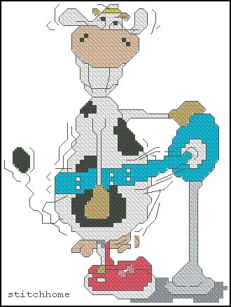 Schema punto croce Mucca cellulite