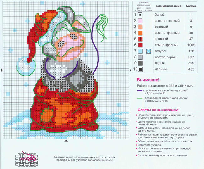 Schema punto croce Mucca natale 1