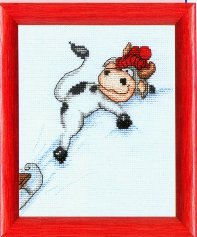 Schema punto croce Mucca scalatrice