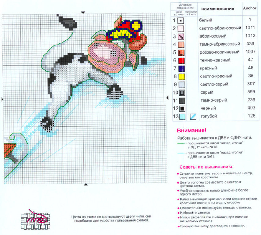 Schema punto croce Mucca scalatrice 2